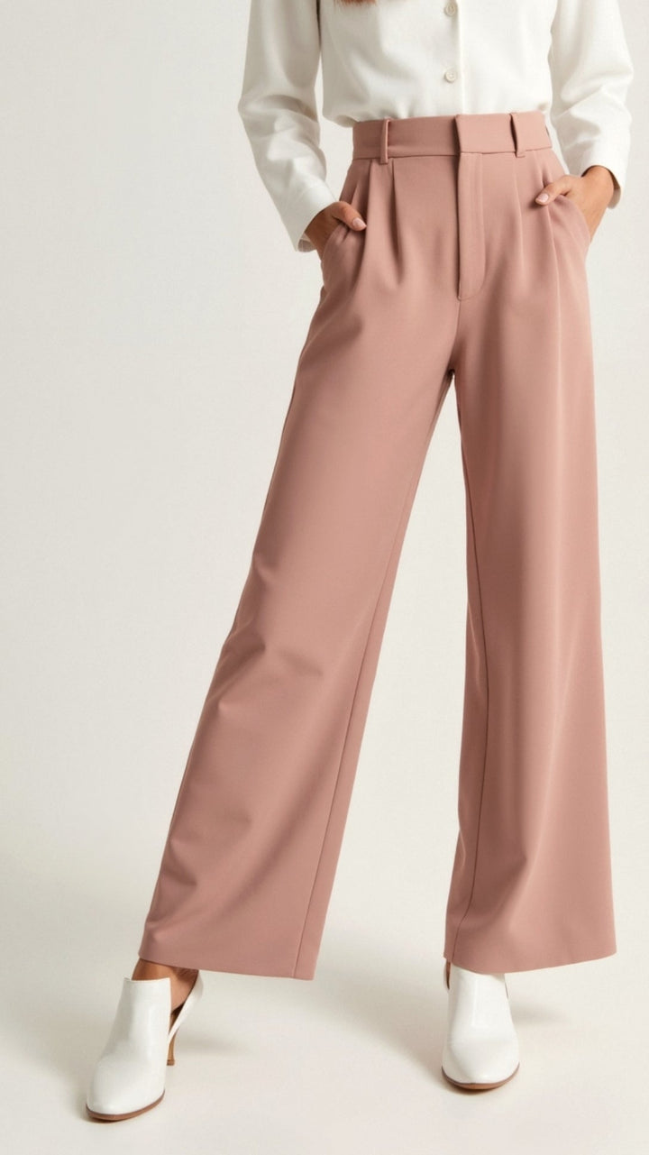 Astra Women's Classic High Waisted Wide Leg Trousers