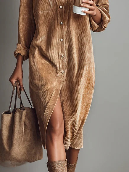 Astra Chic Flared Hem Dress With Elegant Lines For Work And Evening Wear