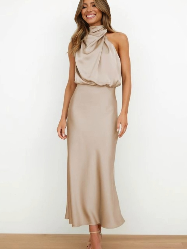 Astra Women's Chic Halter Evening Dress For Summer