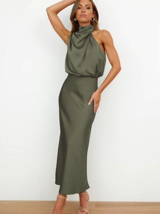 Astra Women's Chic Halter Evening Dress For Summer
