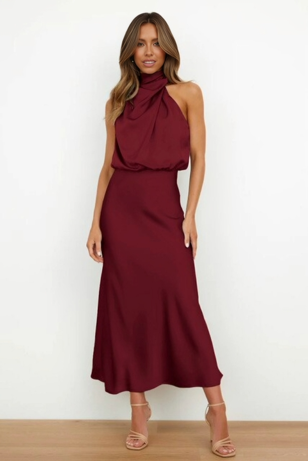 Astra Women's Chic Halter Evening Dress For Summer