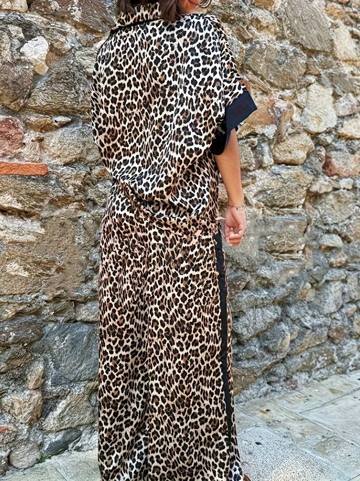 Nova Fluid Leopard Print Wide Ensemble For Women Everyday Style