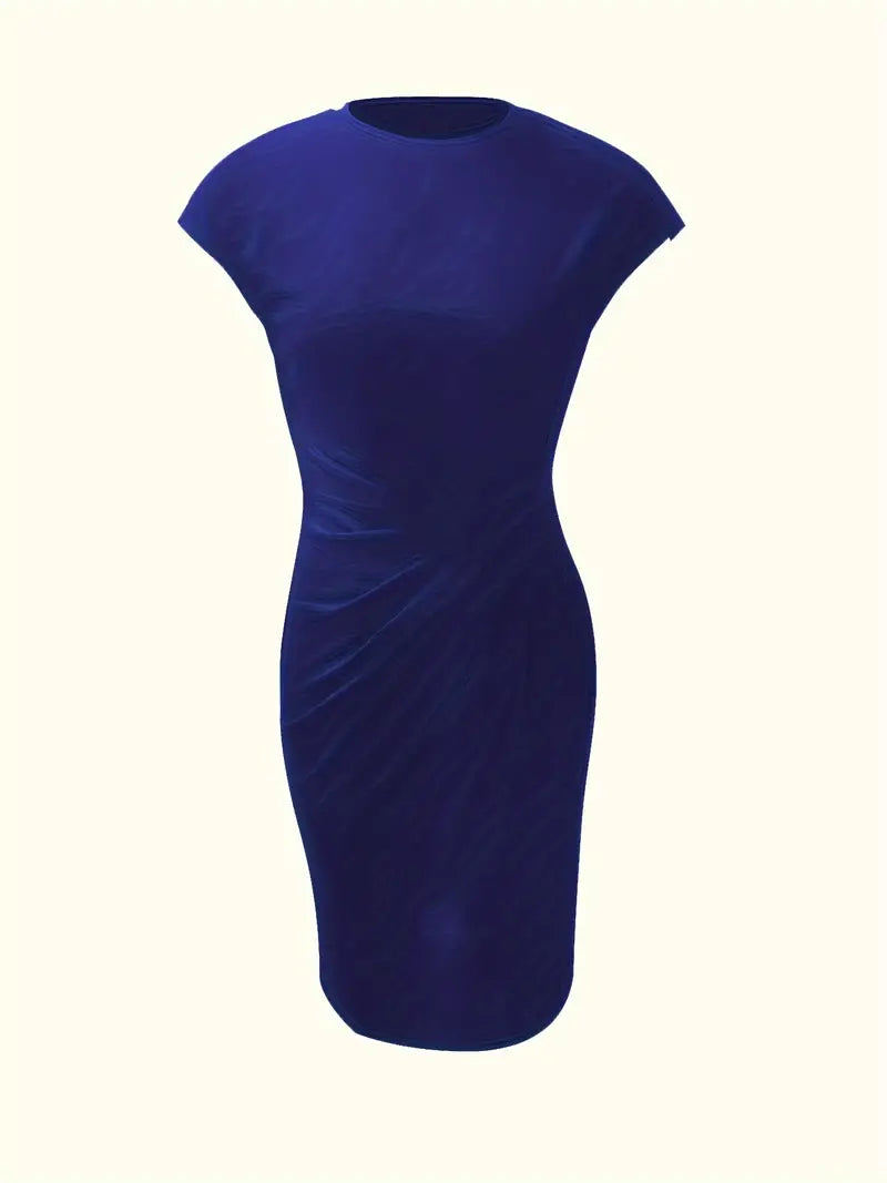 Astra Women's Classic Short Sleeve Bodycon Dress Deluxe