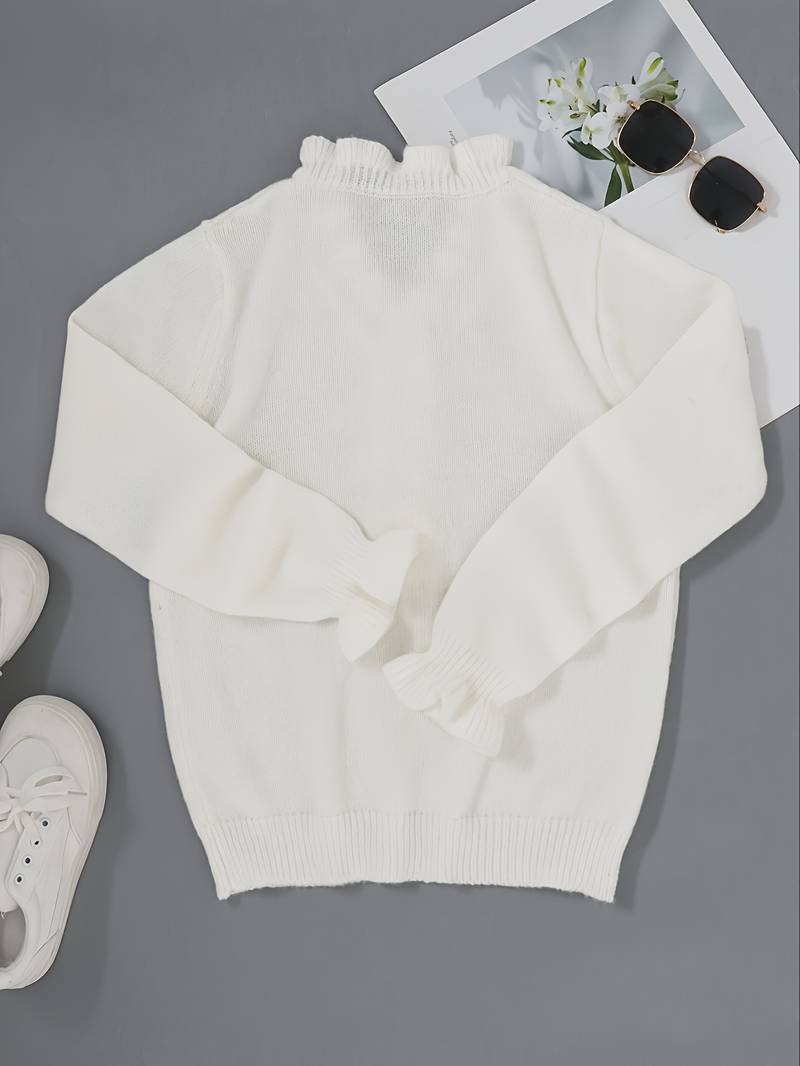 Aurelia Ruffle Blouse With Decorative Buttons For Women