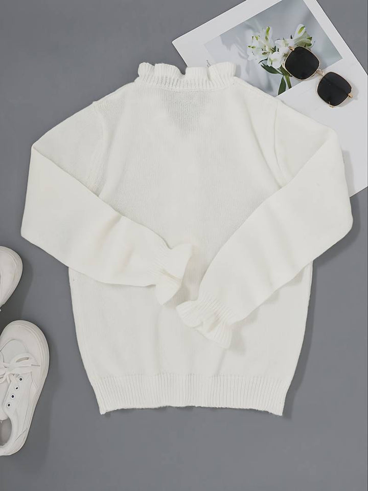 Aurelia Ruffle Blouse With Decorative Buttons For Women