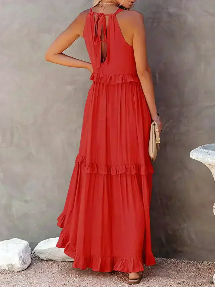 Elara Elegant Sleeveless Dress With Delicate Ruffles
