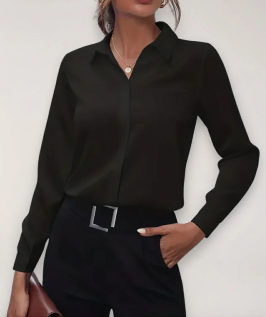 Astra Women's Spring Buttoned Office Blouse For Work