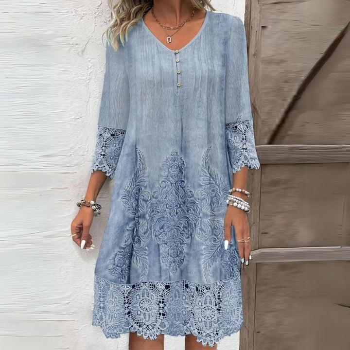 Luna Belle Embroidered Midi Dress For Garden Parties
