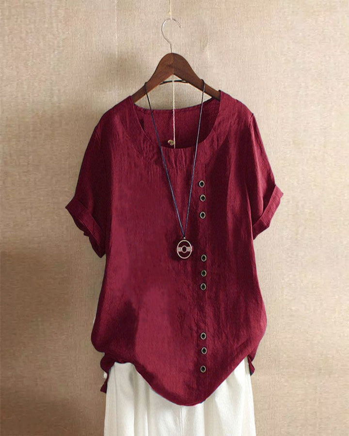 Luma Women's Summer Button Detailing Casual Blouse