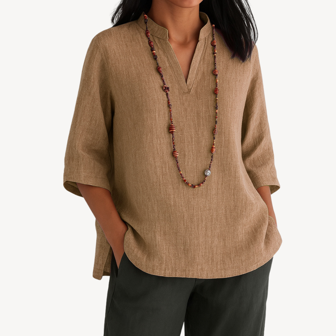 Mira Women’s Casual Linen Tunic Top Collection Essentials