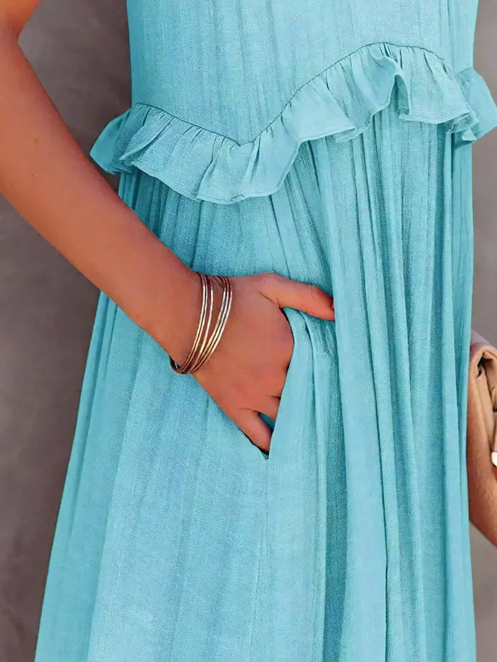 Elara Elegant Sleeveless Dress With Delicate Ruffles