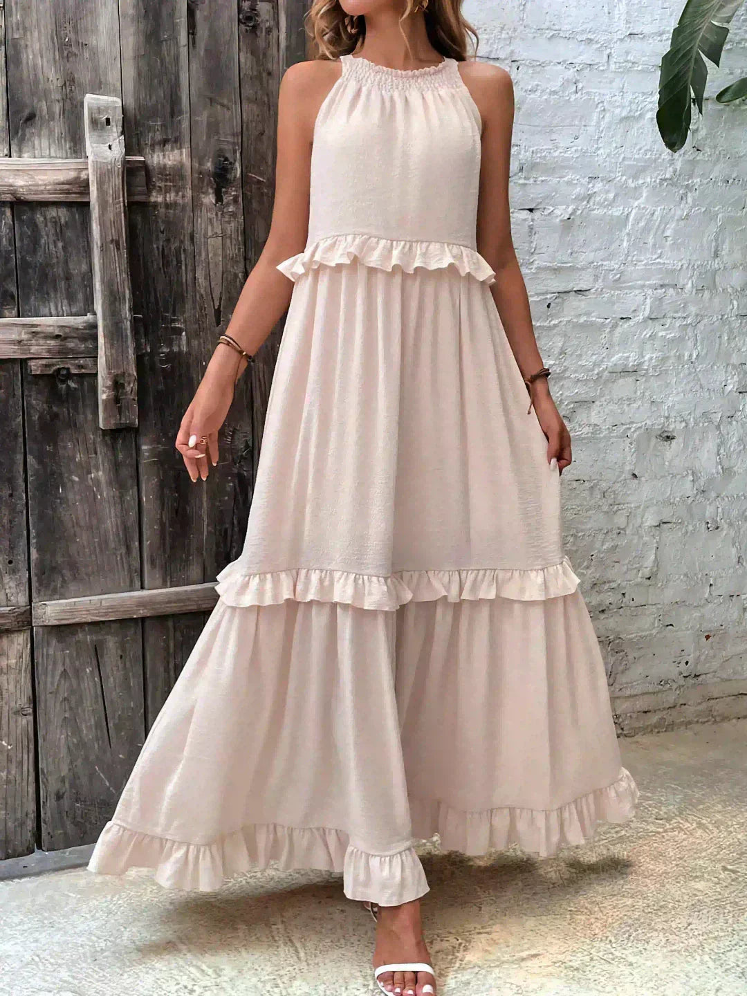 Elara Elegant Sleeveless Dress With Delicate Ruffles
