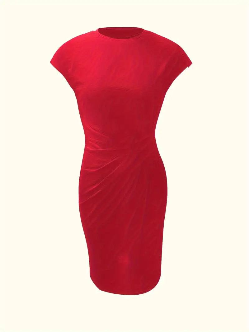 Astra Women's Classic Short Sleeve Bodycon Dress Deluxe