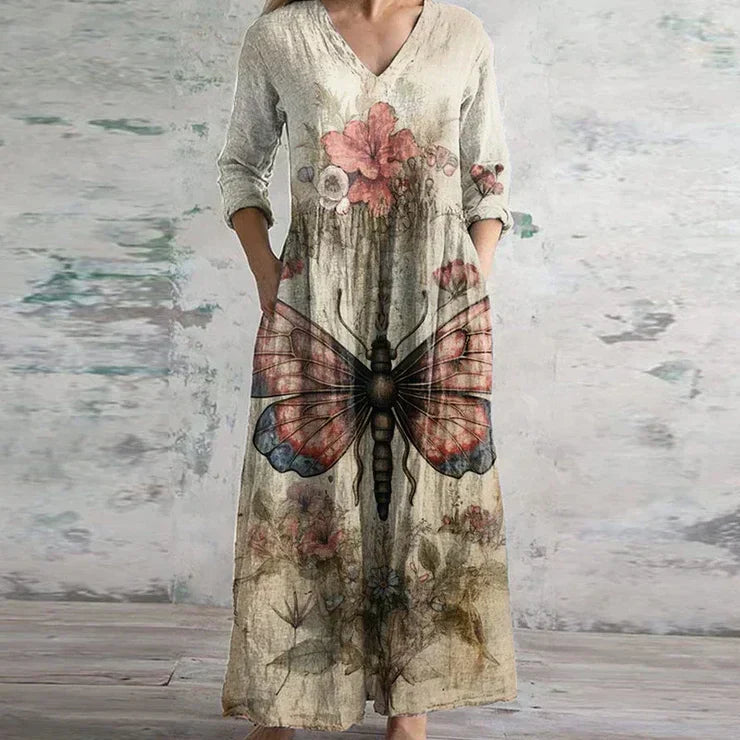 Astra Elegant Retro Maxi Dress With Vintage Charm Everyday