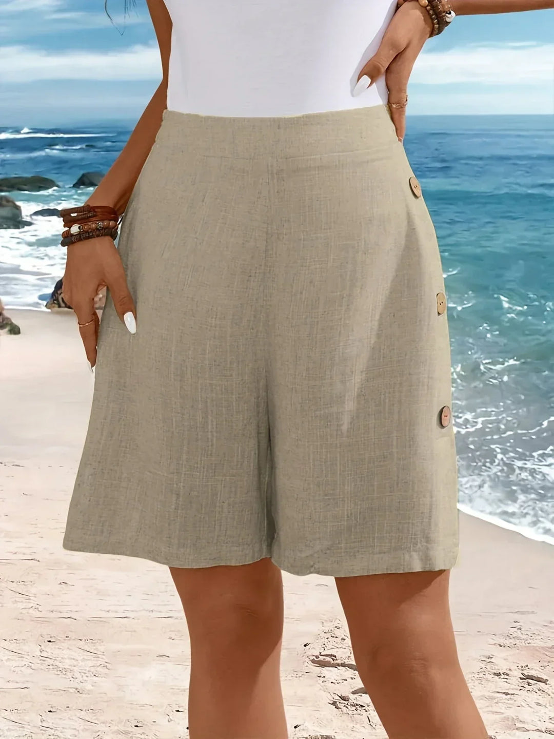 Arborfield Comfortable Shorts With Button Detailing