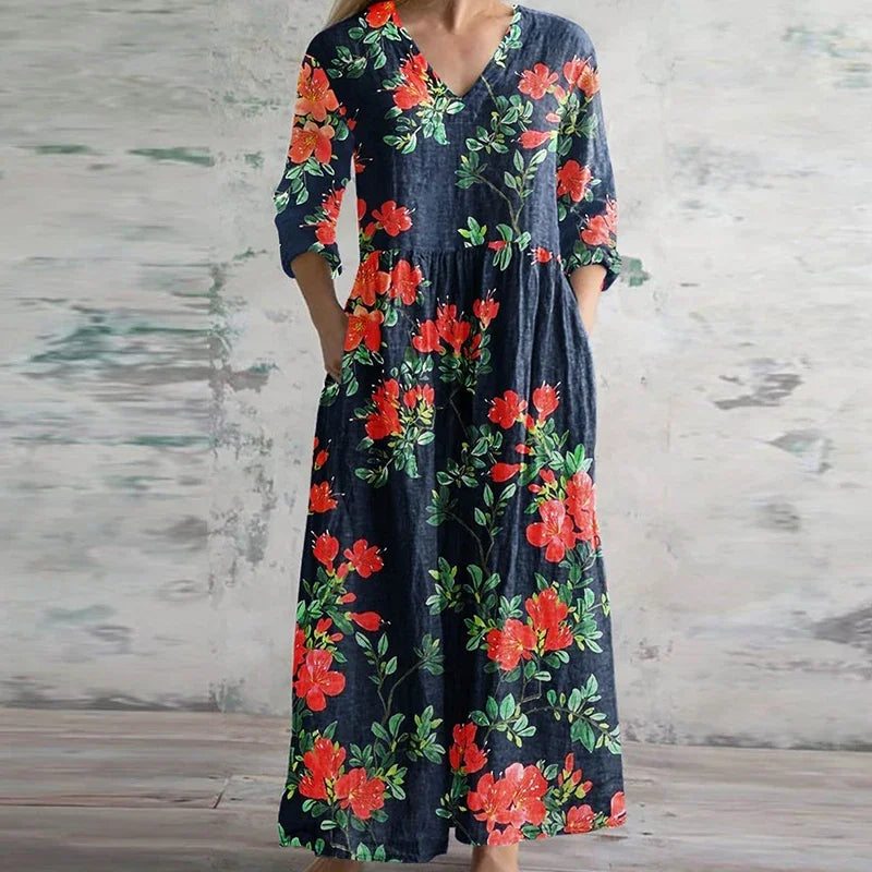 Astra Elegant Retro Maxi Dress With Vintage Charm Everyday
