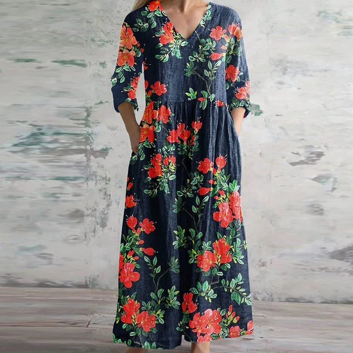 Astra Elegant Retro Maxi Dress With Vintage Charm Everyday