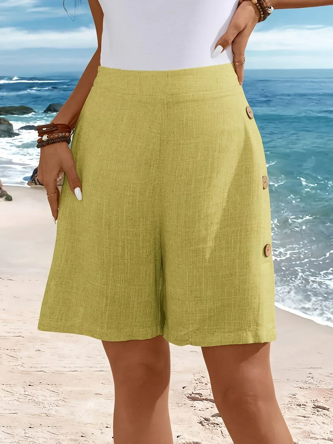 Arborfield Comfortable Shorts With Button Detailing