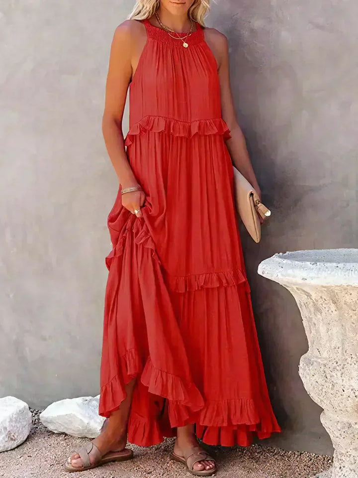 Elara Elegant Sleeveless Dress With Delicate Ruffles