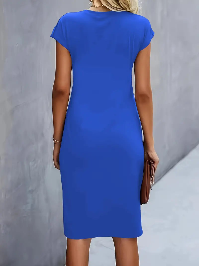 Astra Women's Classic Short Sleeve Bodycon Dress Deluxe