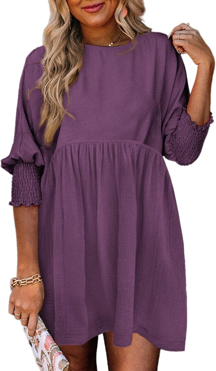 Novae Bloom Ruched Summer Day Dress For Womens Everyday Casual Wardrobe