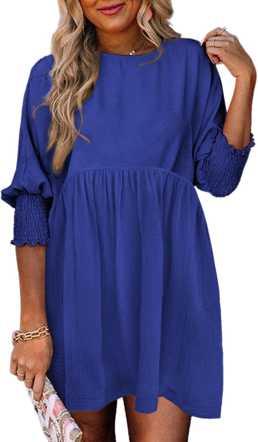 Novae Bloom Ruched Summer Day Dress For Womens Everyday Casual Wardrobe