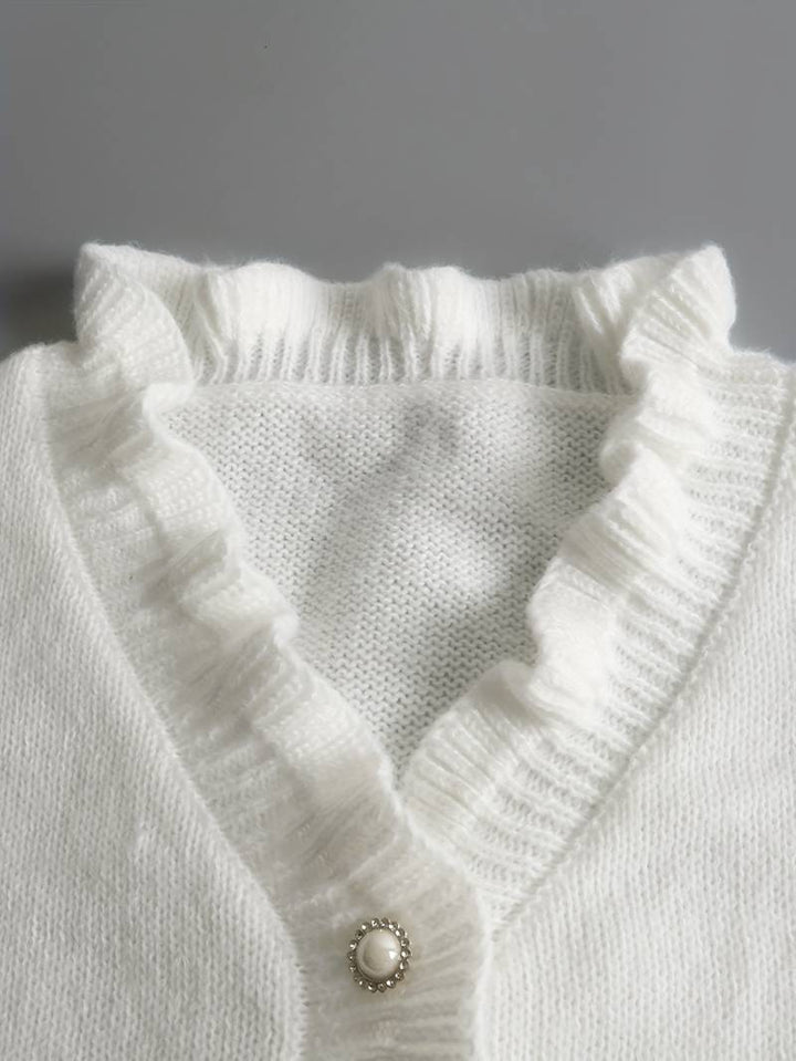 Aurelia Ruffle Blouse With Decorative Buttons For Women