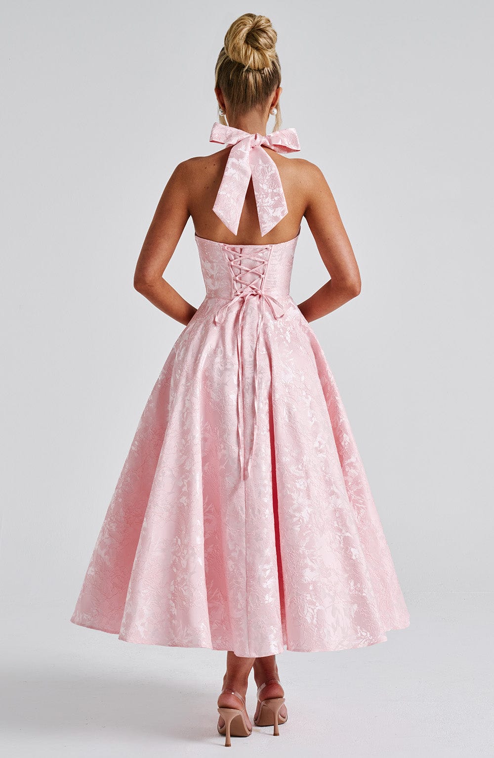 Arielle Women Halter Midi Dress For Wedding Guests