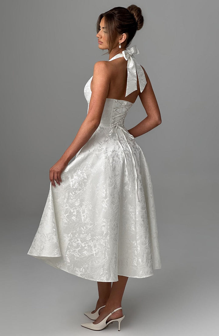 Nova Women's Halter Midi Dress For Wedding Guests