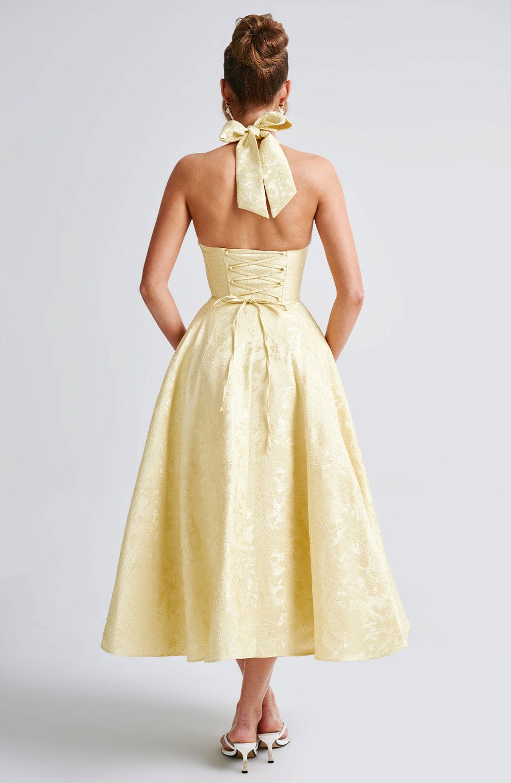 Arielle Women Halter Midi Dress For Wedding Guests