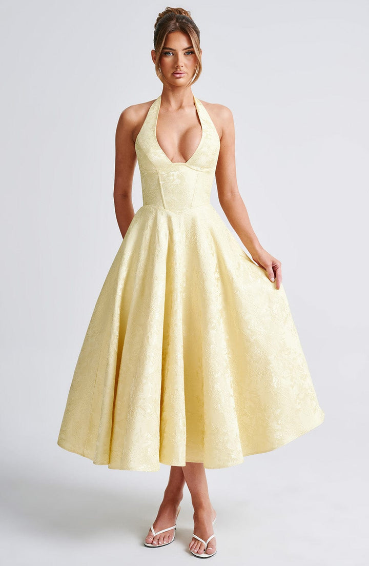 Arielle Women Halter Midi Dress For Wedding Guests