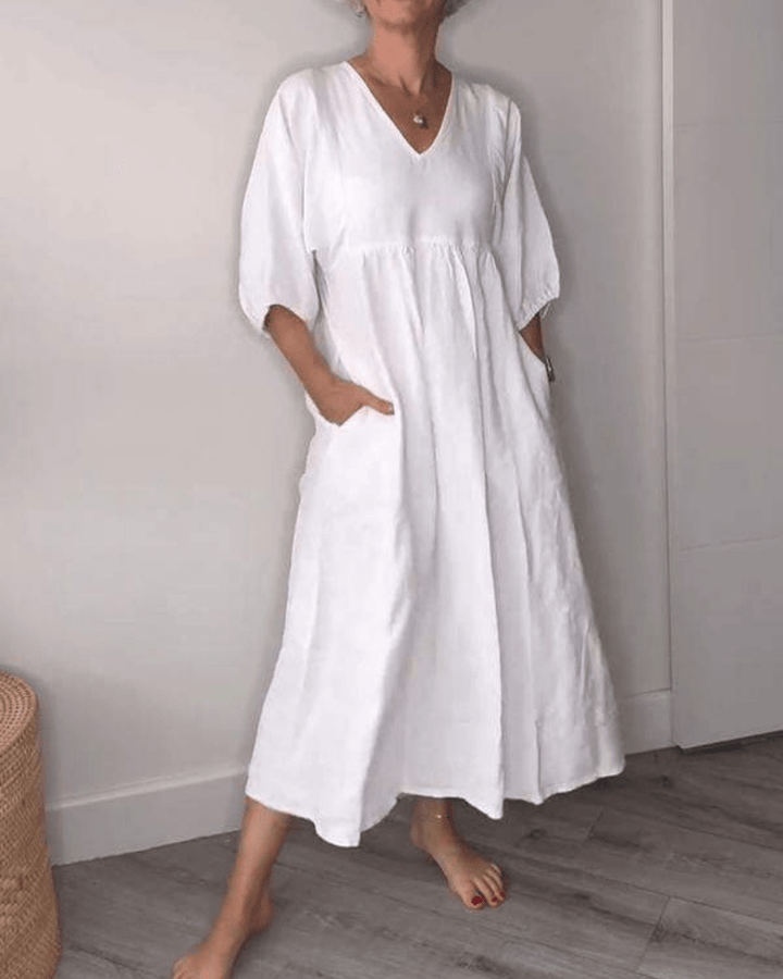 Aurelia Elegant Maxi Dress With V-Neck For Summer Days
