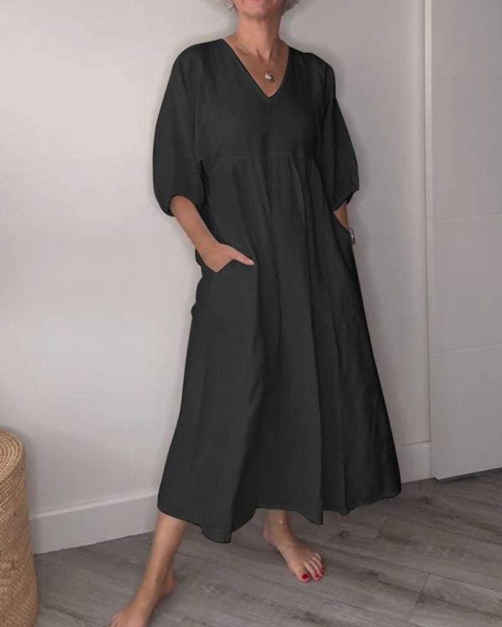 Aurelia Elegant Maxi Dress With V-Neck For Summer Days