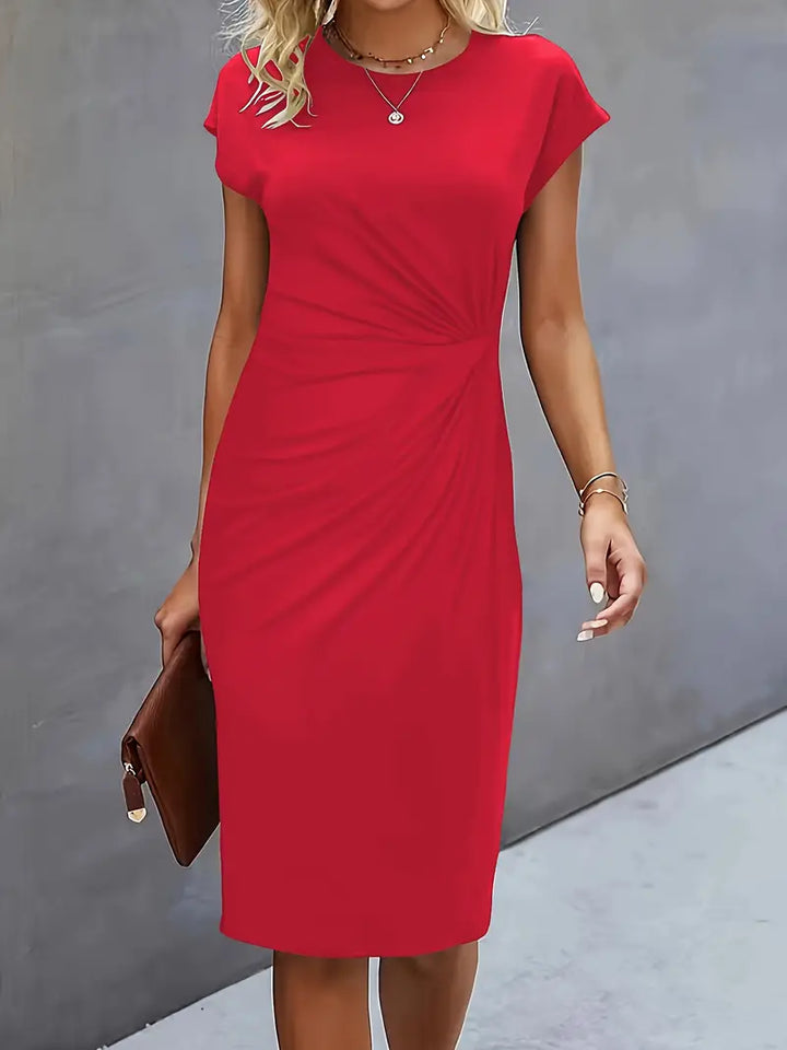 Astra Women's Classic Short Sleeve Bodycon Dress Deluxe