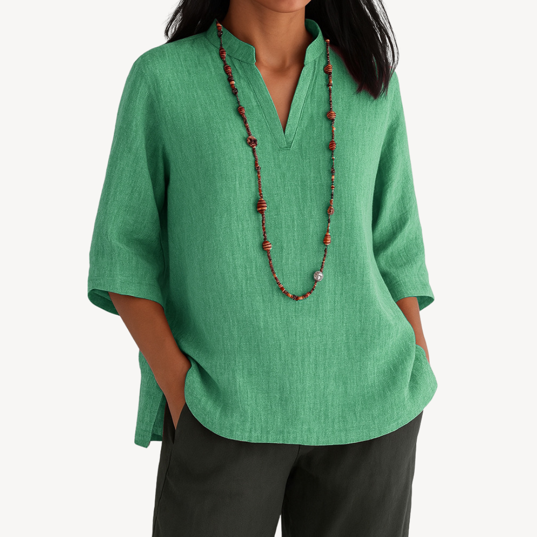 Mira Women’s Casual Linen Tunic Top Collection Essentials