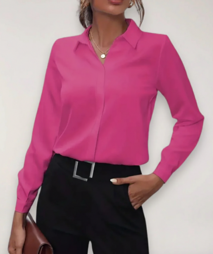 Astra Women's Spring Buttoned Office Blouse For Work