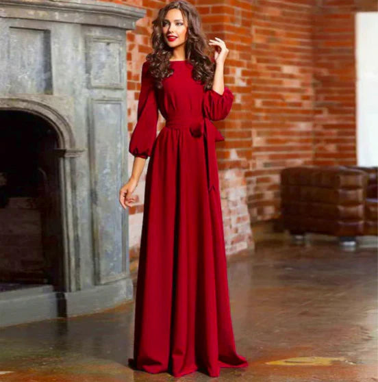 Aurora Women's Long Sleeve Wedding Guest Dress Chic