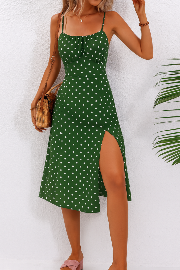 NovaWeave Polka Dot Midi Dress For Everyday Wardrobe