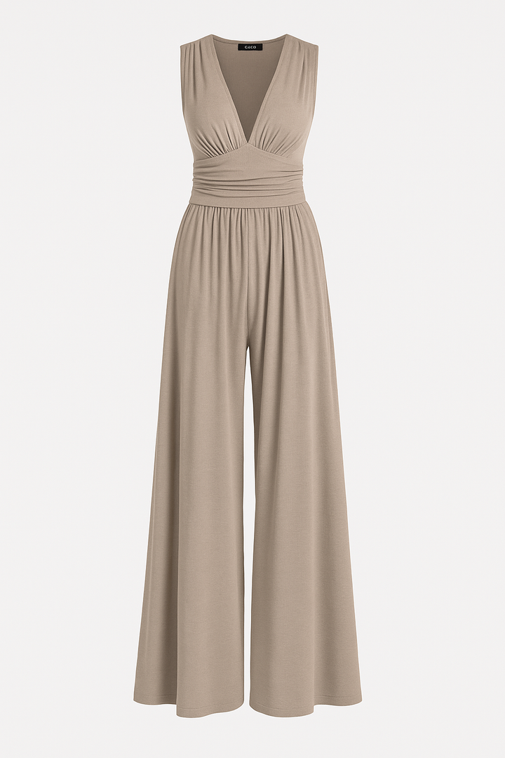 AstraLine Stretch Comfort Wide-Leg Jumpsuit Edition For Everyday Sophistication And Comfort