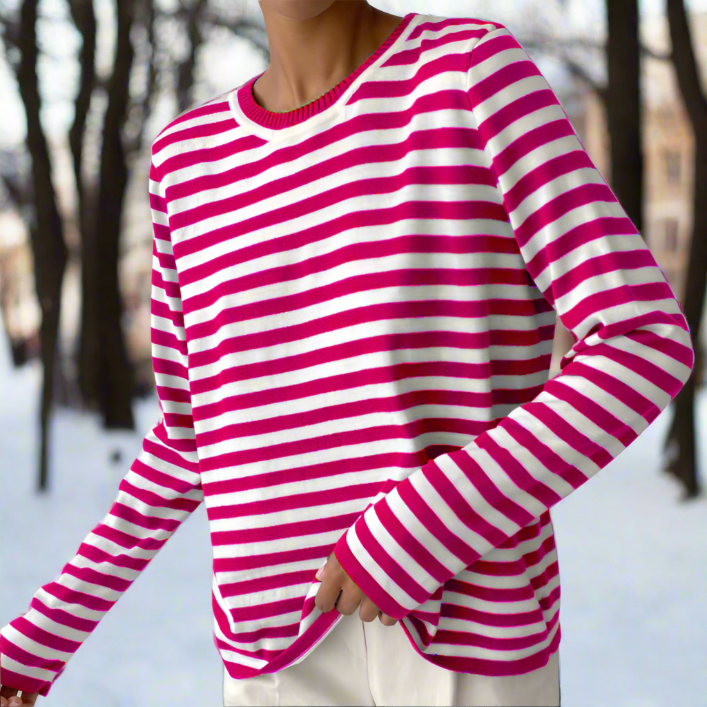 Luma Women Spring Long Sleeve Striped Tee For Everyday Wear
