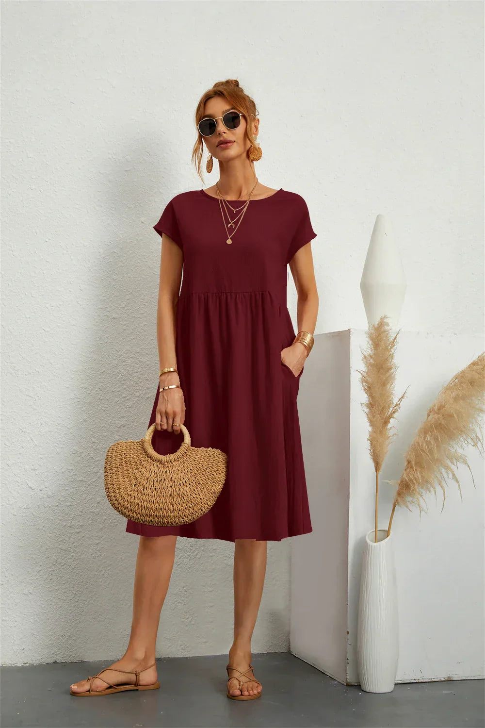 Nova Everyday Casual Pocket Dress For Daily Wear Online