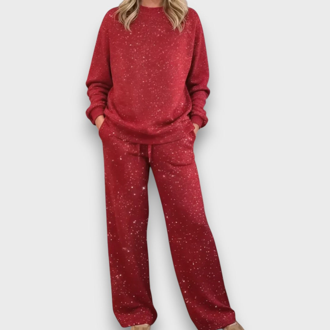 Asteria Relaxed Two Piece Lounge Set In Soft Drape Silhouette