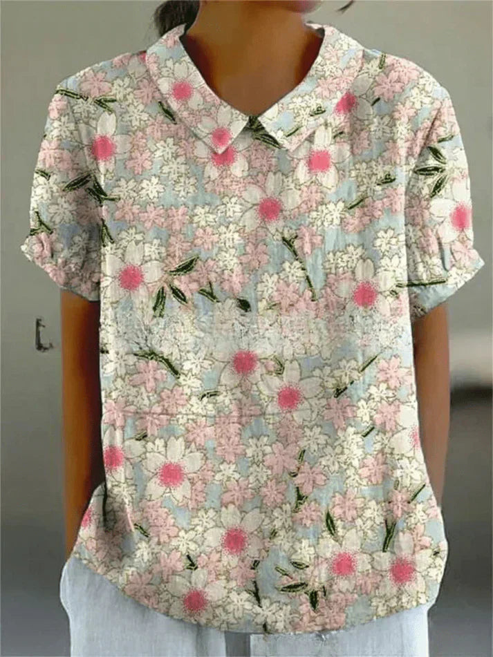Elara Classic Floral Blouse For Everyday Wardrobe Use