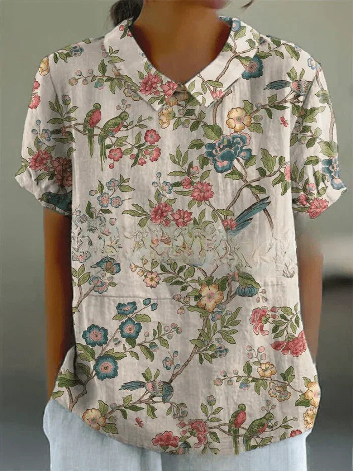 Elara Classic Floral Blouse For Everyday Wardrobe Use
