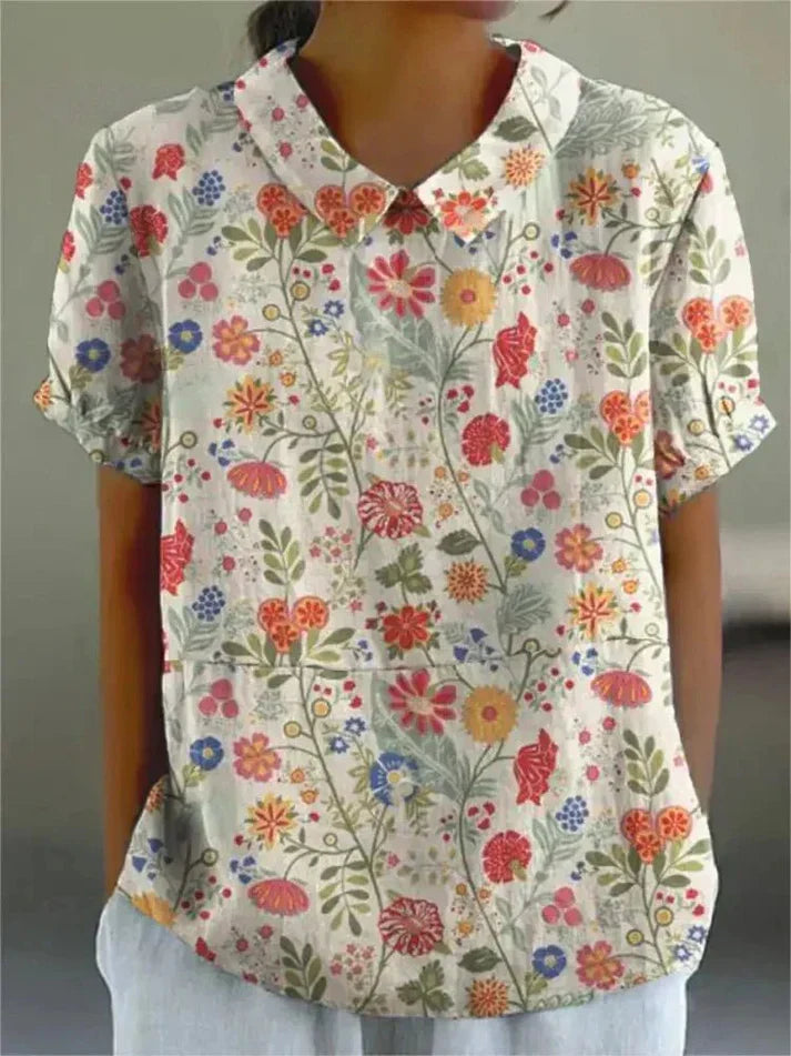 Elara Classic Floral Blouse For Everyday Wardrobe Use