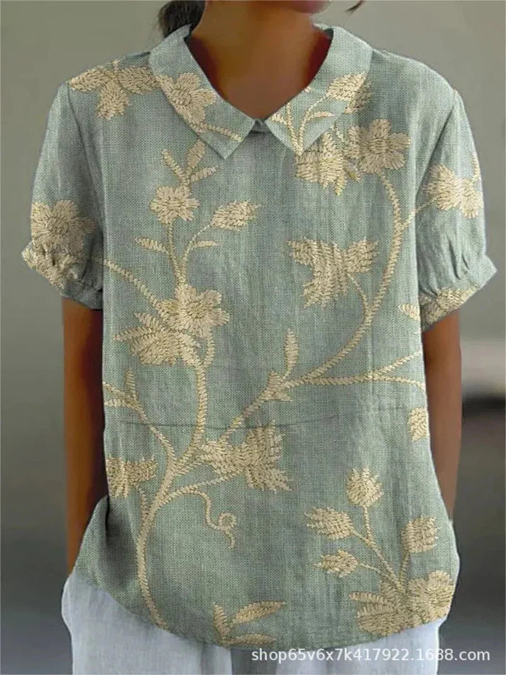 Elara Classic Floral Blouse For Everyday Wardrobe Use