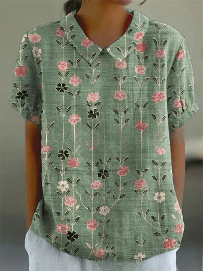Elara Classic Floral Blouse For Everyday Wardrobe Use