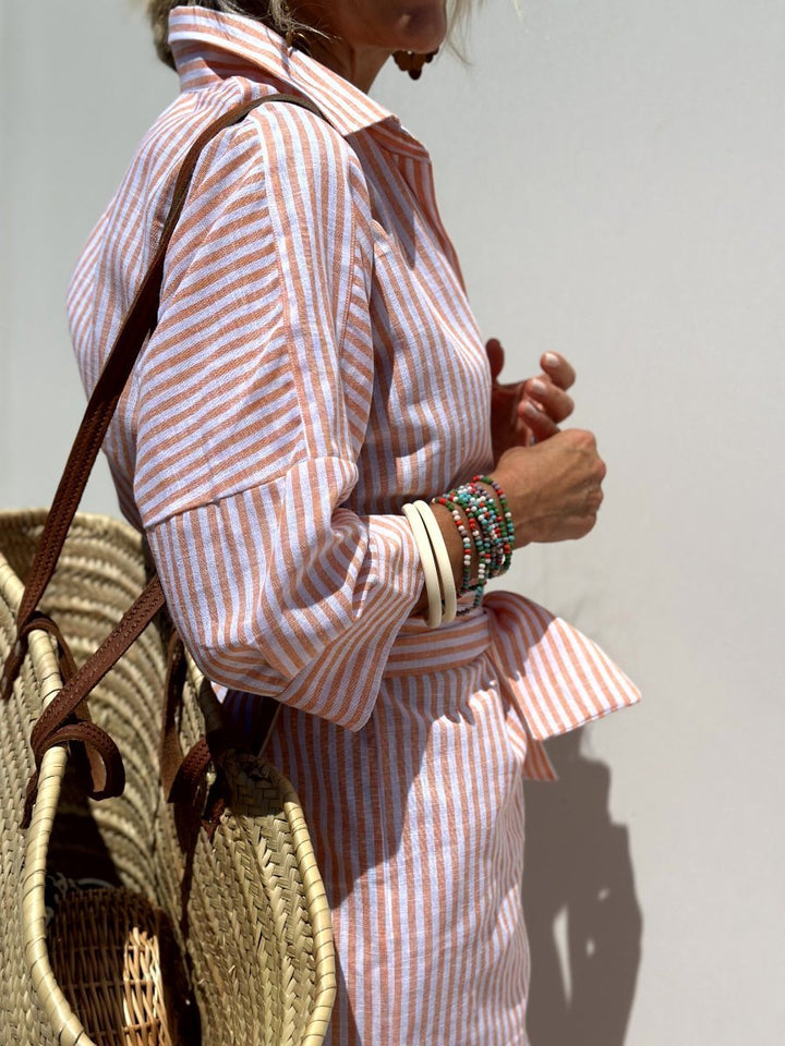 Astra Women’s Striped Button-Down Shirt Dress For Women