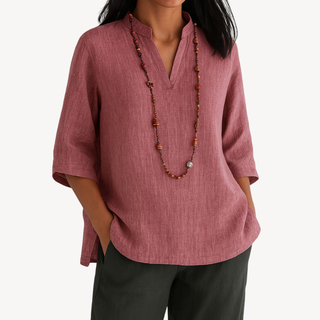 Luna Womens Casual Linen Tunic Top Edition For Women