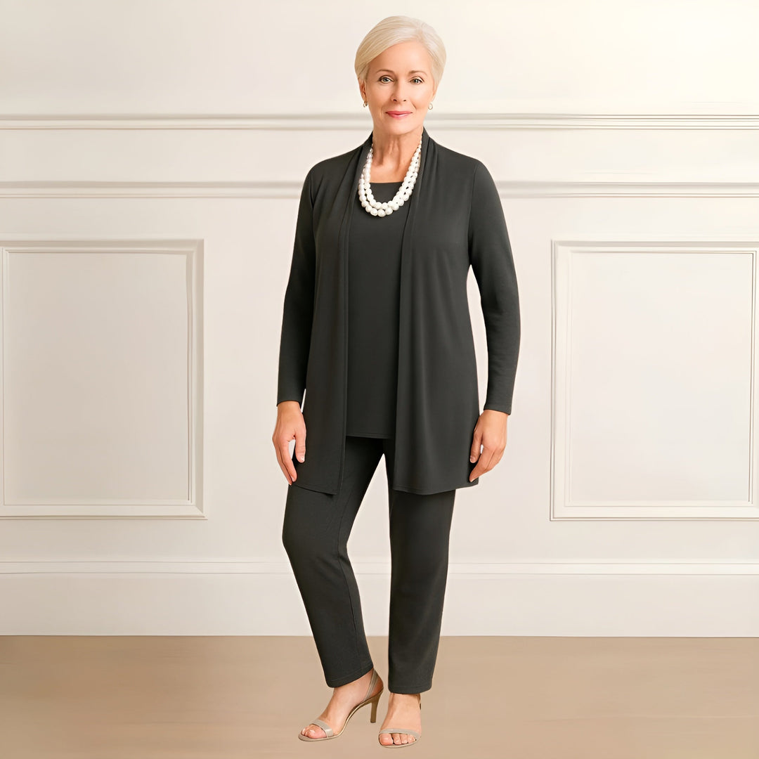 Nova Cardigan Top And Pants Set For Women, Comfortable All Day Polished Look